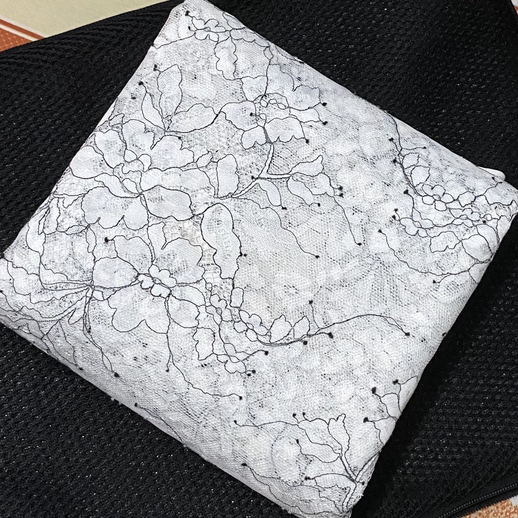 Ren Chỉ Trắng Hoa Khổ 1m5 - Mỏng, Co Giãn Nhẹ - May Đầm, Váy, Áo Kiểu, Pha Phối Trang Phục, Khăn Trải