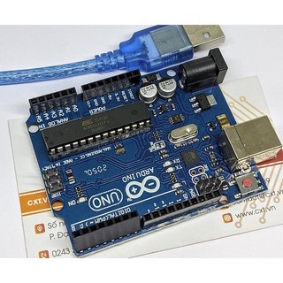 Kit arduino uno r3 atmega328p đi kèm dây cáp, chip cắm