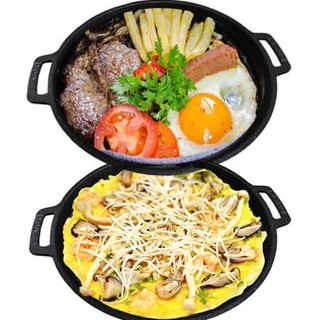 Chảo gang làm bò né bánh xèo chống dính lp125