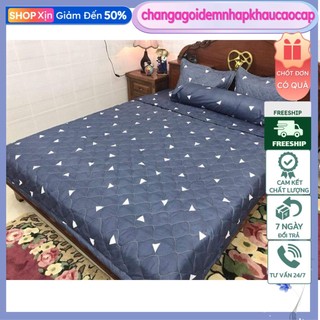 Bộ chăn ga gối 2mx2m2 nhiều mẫu mới mẫu tam giác ghi