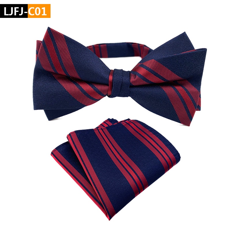 Nơ cài áo EFAN bằng lụa hình học 20 màu cao cấp