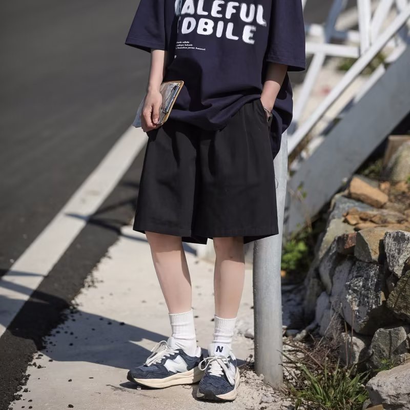 Quần ngắn ống rộng Màu Trơn Thời Trang Mùa Hè Dành Cho Nam