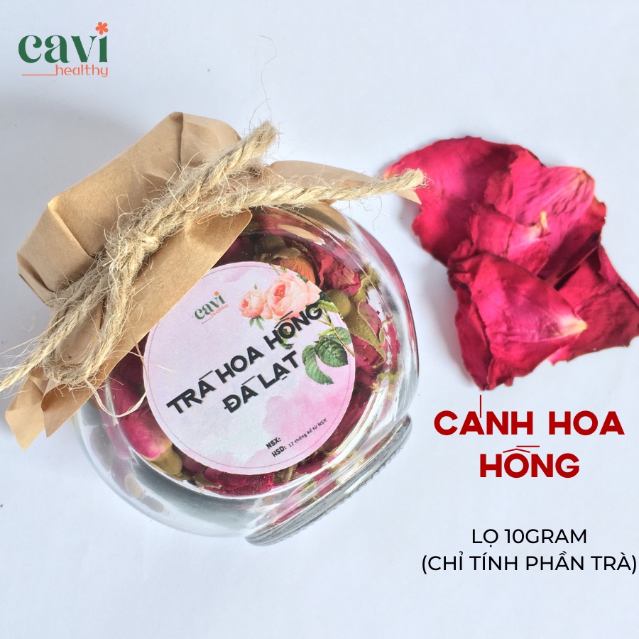 Cánh hoa hồng khô sấy lạnh không vụn làm trà Detox màu đỏ đẹp