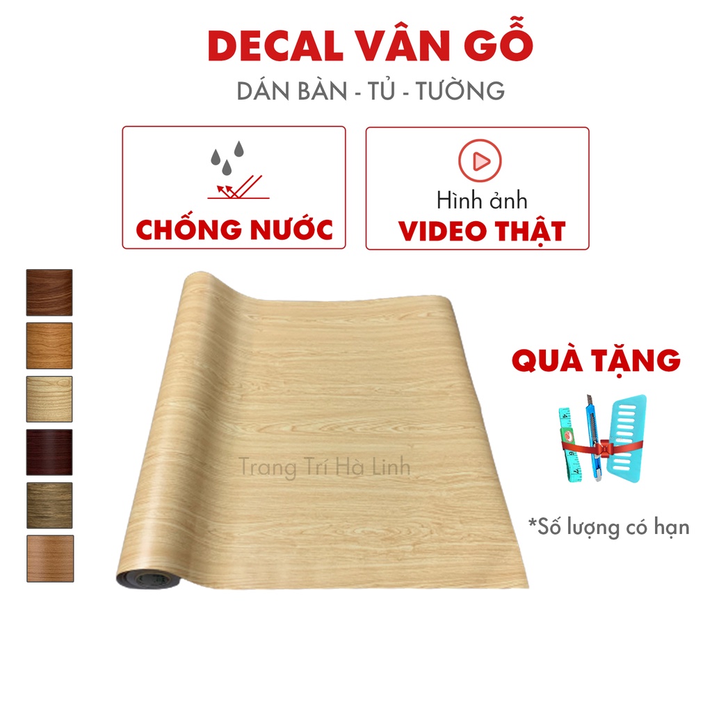 Miếng Dán Trải Mặt Bàn 1m Họa Tiết Vân Gỗ 3D - Tăng Độ Dày - Có Sẵn Keo - Có Ống Dẫn Khí