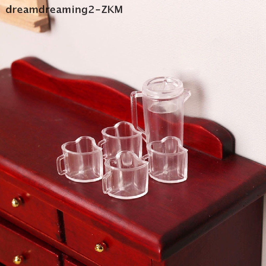 Bộ 5 Cốc Nước Rỗng Trong Suốt Dùng Trang Trí Nhà Búp Bê 1: 12