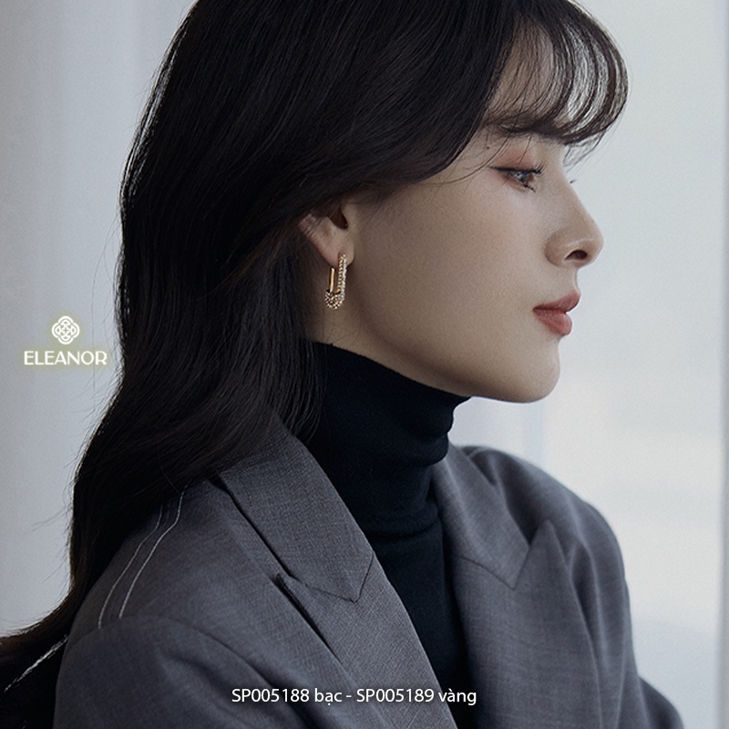 Bông tai nữ Eleanor Accessories đính đá hình ghim cài áo phụ kiện trang sức hiện đại 5188