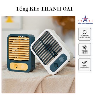 Quạt tích điện mini phun sương cầm tay nhỏ gọn, quạt sạc tích điện tiện dụng