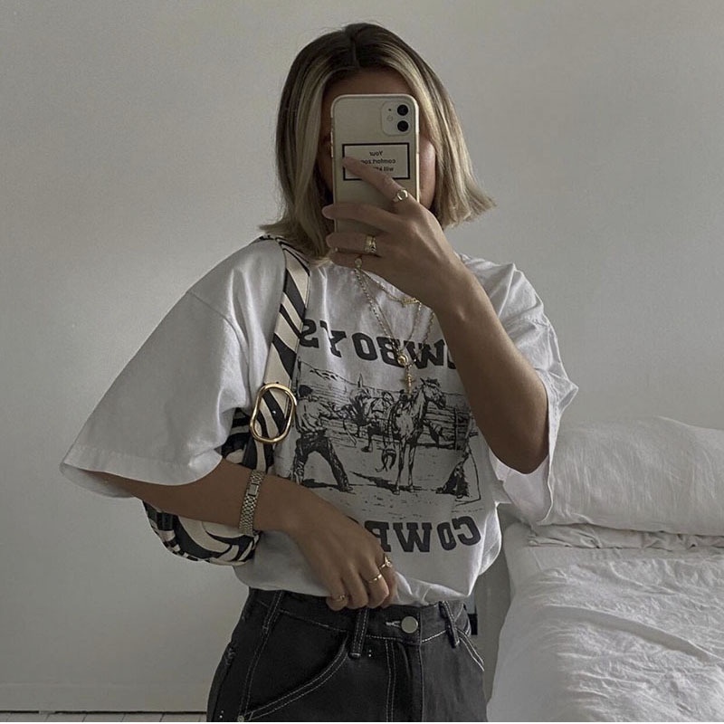 Áo thun Âu M Cowboys form rộng unisex  chất vải cao cấp phong cách đường phố streetwear