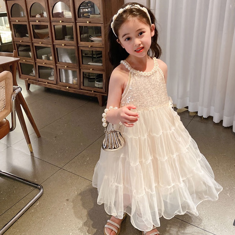 Đầm công chúa NNJXD dáng dài vải tuyn đính bông hoa thời trang dự tiệc xinh xắn dành cho bé gái