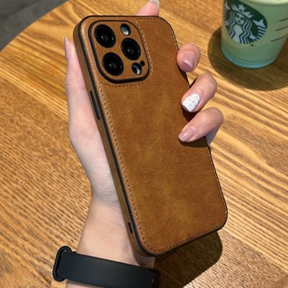 Ốp Da Bò Sang Trọng Cho iPhone 13 Pro Max 14 Pro 15 16E 17 Air 12 11 X Xs Max Xr 7 8 Plus SE 2022 2025 Ốp lưng Di Động Chống Sốc Bao Gồm Tất Cả
