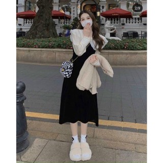 Đầm nhung bigsize phối voan tơ cao cấp thiết kế ( Thời trang Vicky G - Aitagreen ) HN0223
