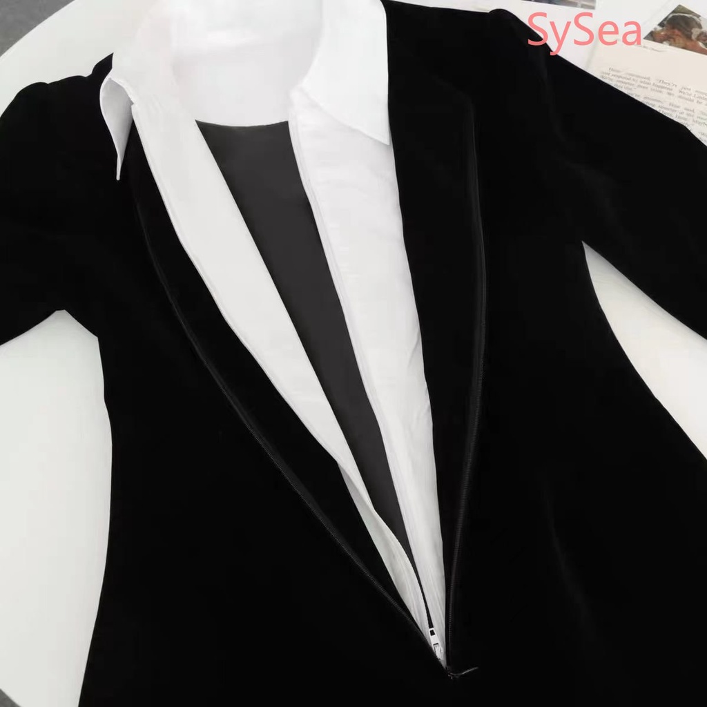 Đầm Nhung Dài Tay Ôm Dáng Gợi Cảm Theo Phong Cách One Piece Dành Cho Nữ