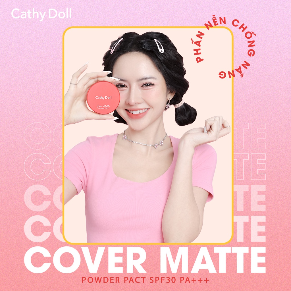 Phấn Nền Mịn Lì Cathy Doll Cover Matte Powder Pact Spf 30 Pa +++ 12g
