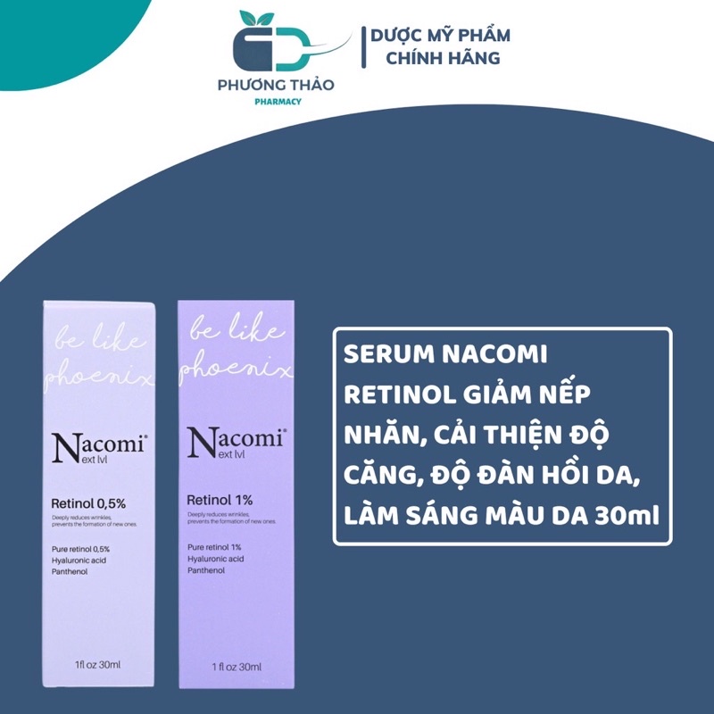 Serum Nacomi Retinol giảm nếp nhăn, cải thiện độ căng, độ đàn hồi da, làm sáng da 30ml
