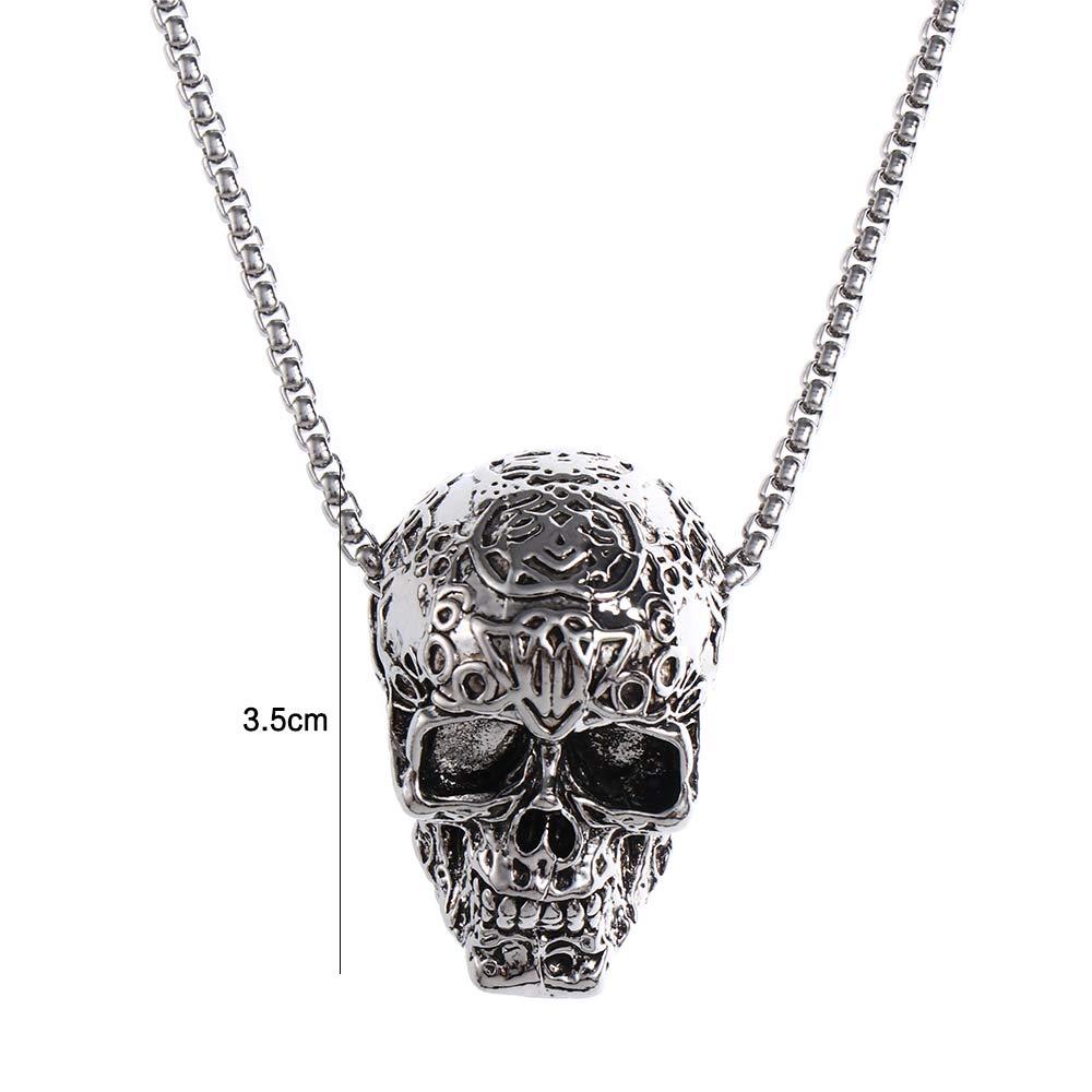 BACK2LIFE Vòng cổ Thép Không Gỉ Mặt Đầu Lâu Phong Cách Boho Cho Nam