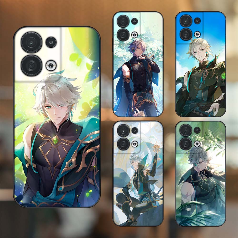 Ốp lưng Oppo Reno 8 5G viền đen in hình Alhaitham Genshin Impact