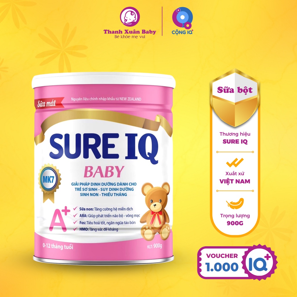 Sữa bột Sure IQ Baby bổ sung dinh dưỡng cho trẻ sơ sinh thiếu tháng, sinh non 900g - Thanh Xuân Baby