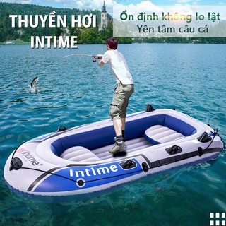 Thuyền phao bơm hơi intime, xuồng câu cá cao cấp 2-4 người, ván chèo