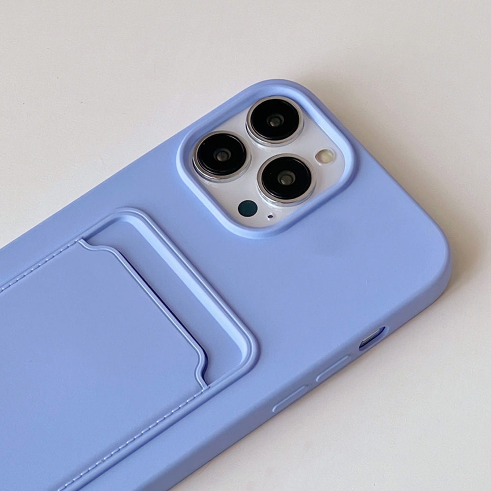 Ốp Điện Thoại Silicon TPU Mềm Siêu Mỏng Có Ngăn Đựng Thẻ Cho IPhone 14 13 12 11 Pro Max X Xs XR 8 7 Plus