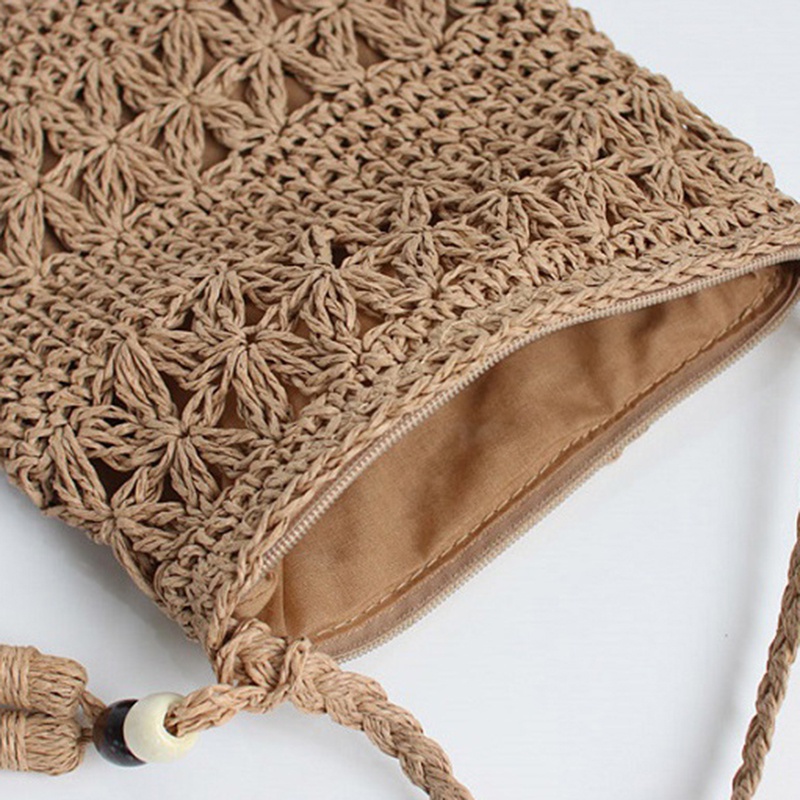 Túi cói Đan Lát Phối Tua Rua Thời Trang Cho Nữ