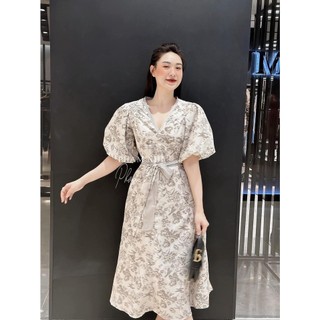 ✨2 LỚP✨Đầm hoa phối kẻ kèm đai 2 lớp