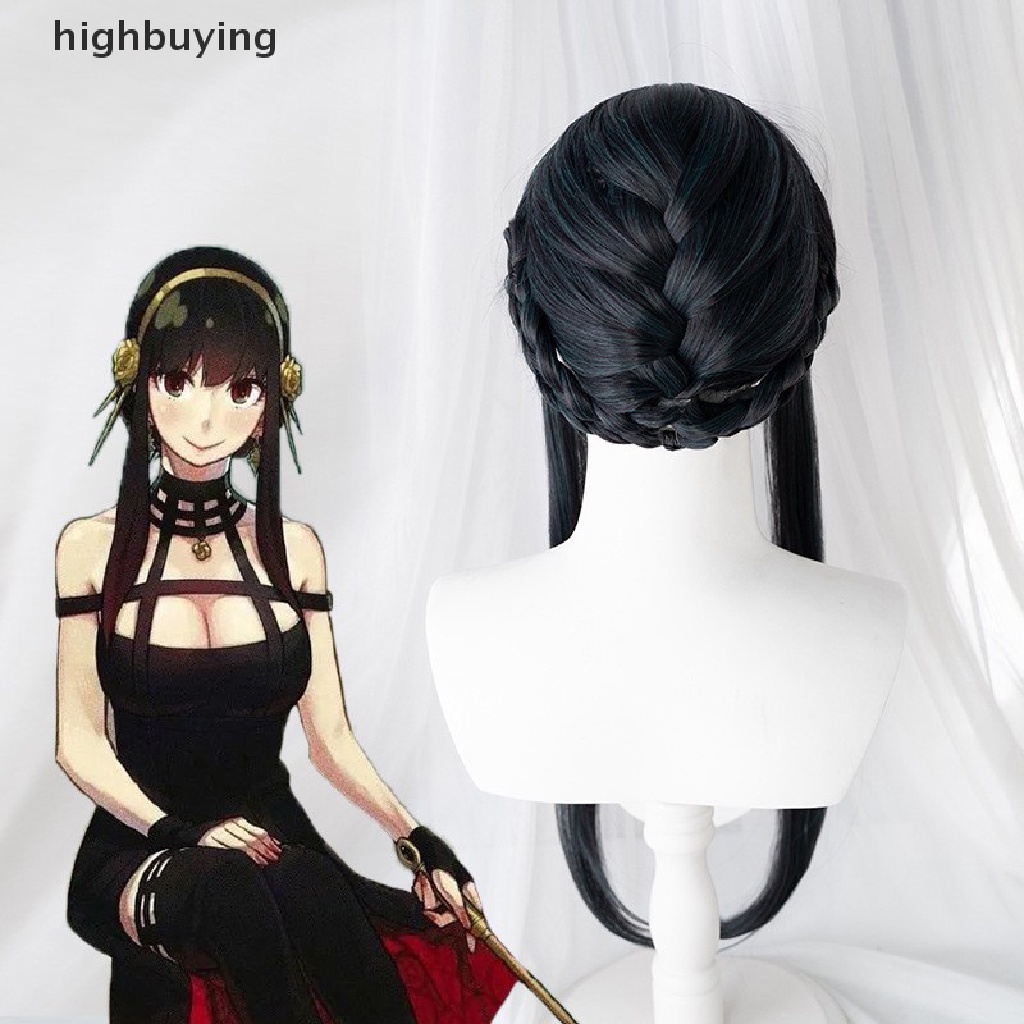 Tóc Giả Cosplay Nhân Vật Belle Spyxfamily Yor Forger Màu Đen Bằng Sợi Tổng Hợp Chịu Nhiệt