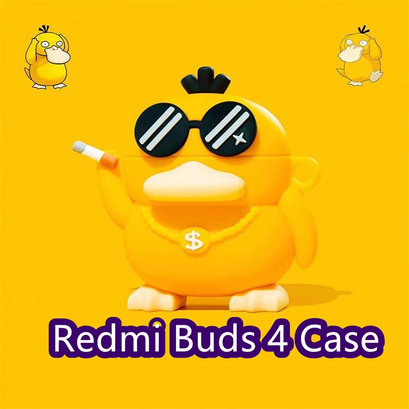 Hàng Có Sẵn! Vỏ Bảo Vệ Hộp Sạc Tai Nghe Redmi Buds 4 Màu Trơn & Búp Bê Hoạt Hình Dễ