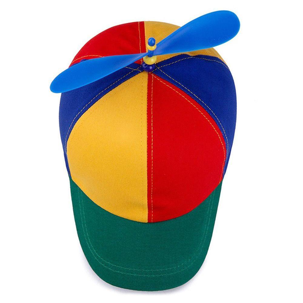 Mũ Lưỡi Trai Thêu Hình Máy Bay Trực Thăng Màu Cầu Vồng Vui Nhộn