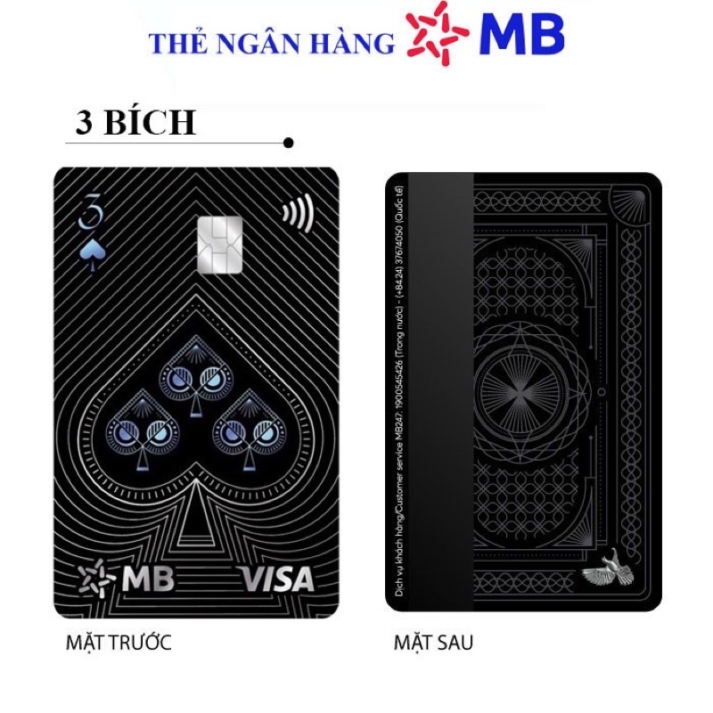 Thẻ MBBank  Át bích, Át cơ, Át rô, Át tép và 3 Bích