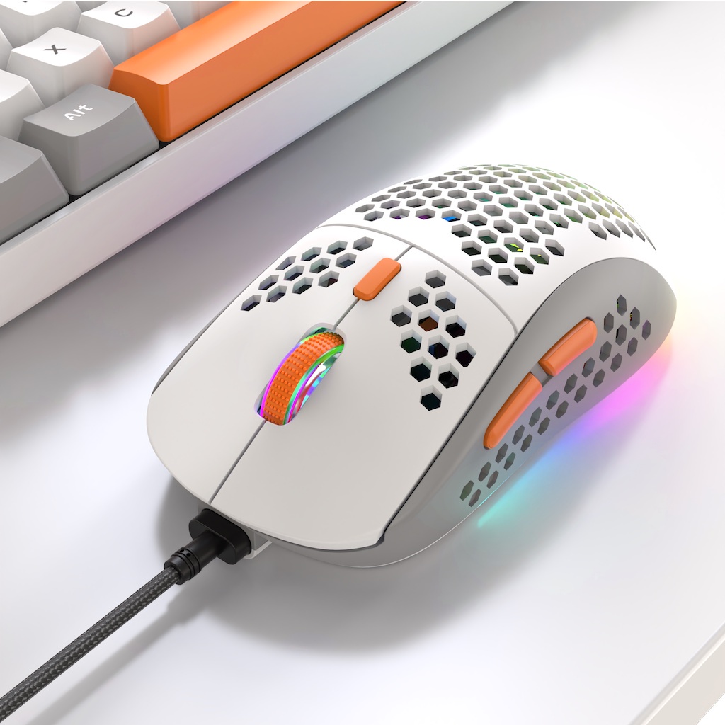 Chuột gaming FreeWolf M8 chuyên dùng chơi game, văn phòng có đèn RGB nhiều chế độ, DPI 6 mức tối đa 6400 kiểu dáng đẹp