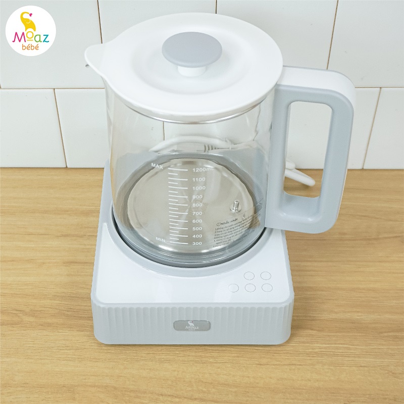 Bình đun nước pha sữa cho bé Moaz Bebe MB055 1.2L, máy đun nước siêu tốc - Monnie Kids