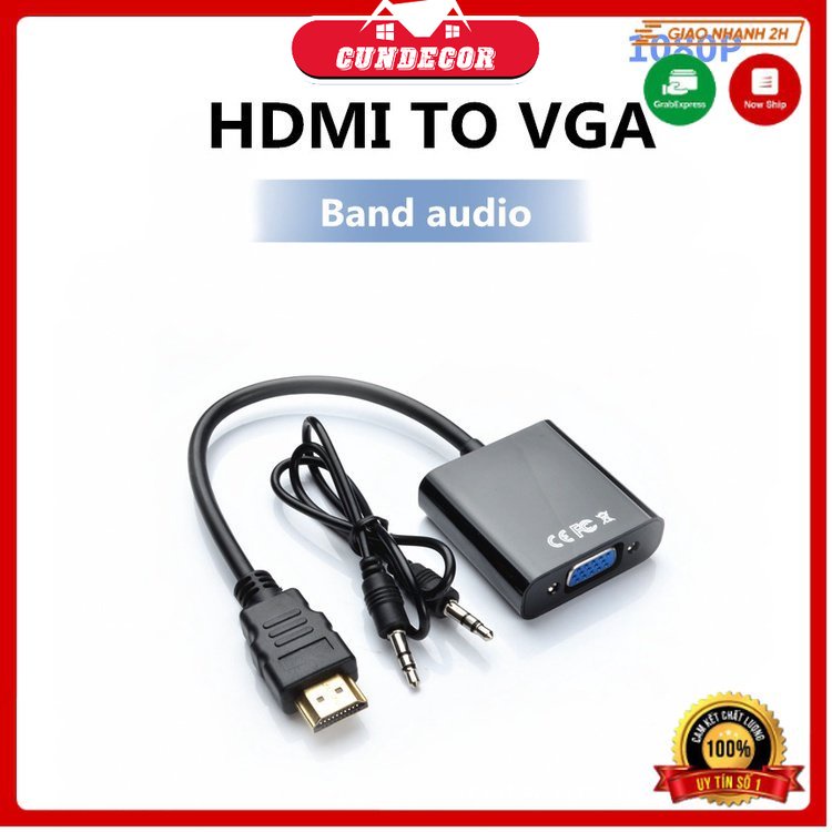 🚀Cáp chuyển đổi HDMI sang VGA , Audio - Bộ chuyển đổi HDMI to VGA dây chuyển đổi từ hdmi sang vga