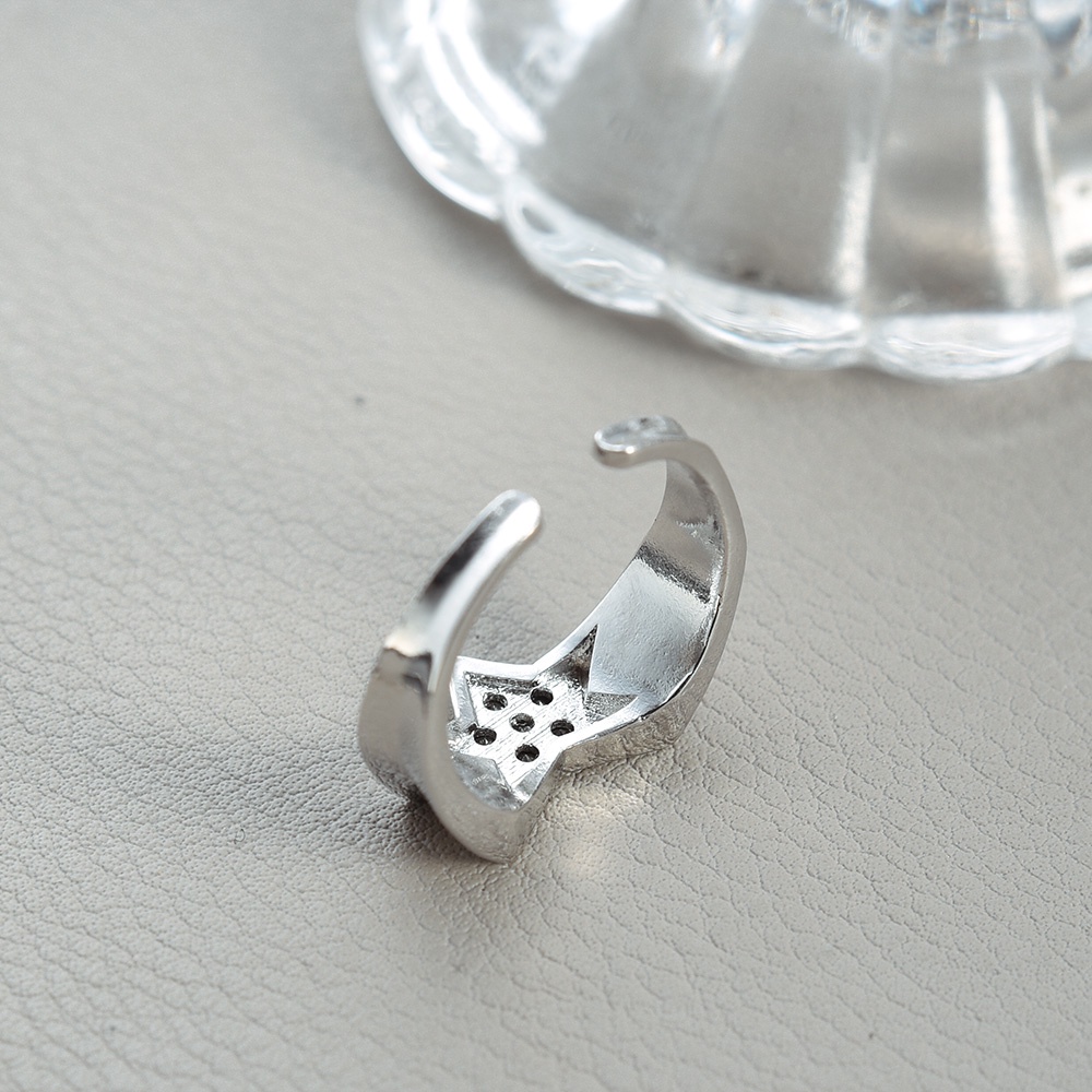 Nhẫn Hở Hình Ngôi Sao Năm Cánh Đính Đá zircon Thời Trang Cho Nữ