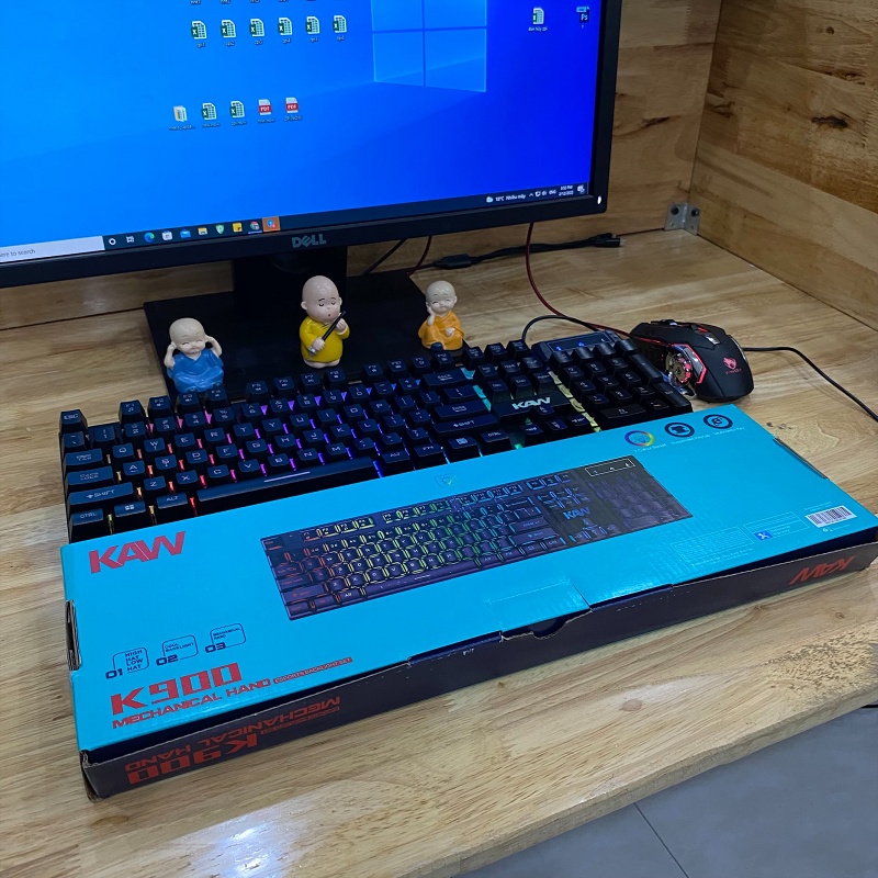 Bàn phím máy tính KAW K900 chơi game có đèn LED hàng chính hãng bảo hành 12 tháng