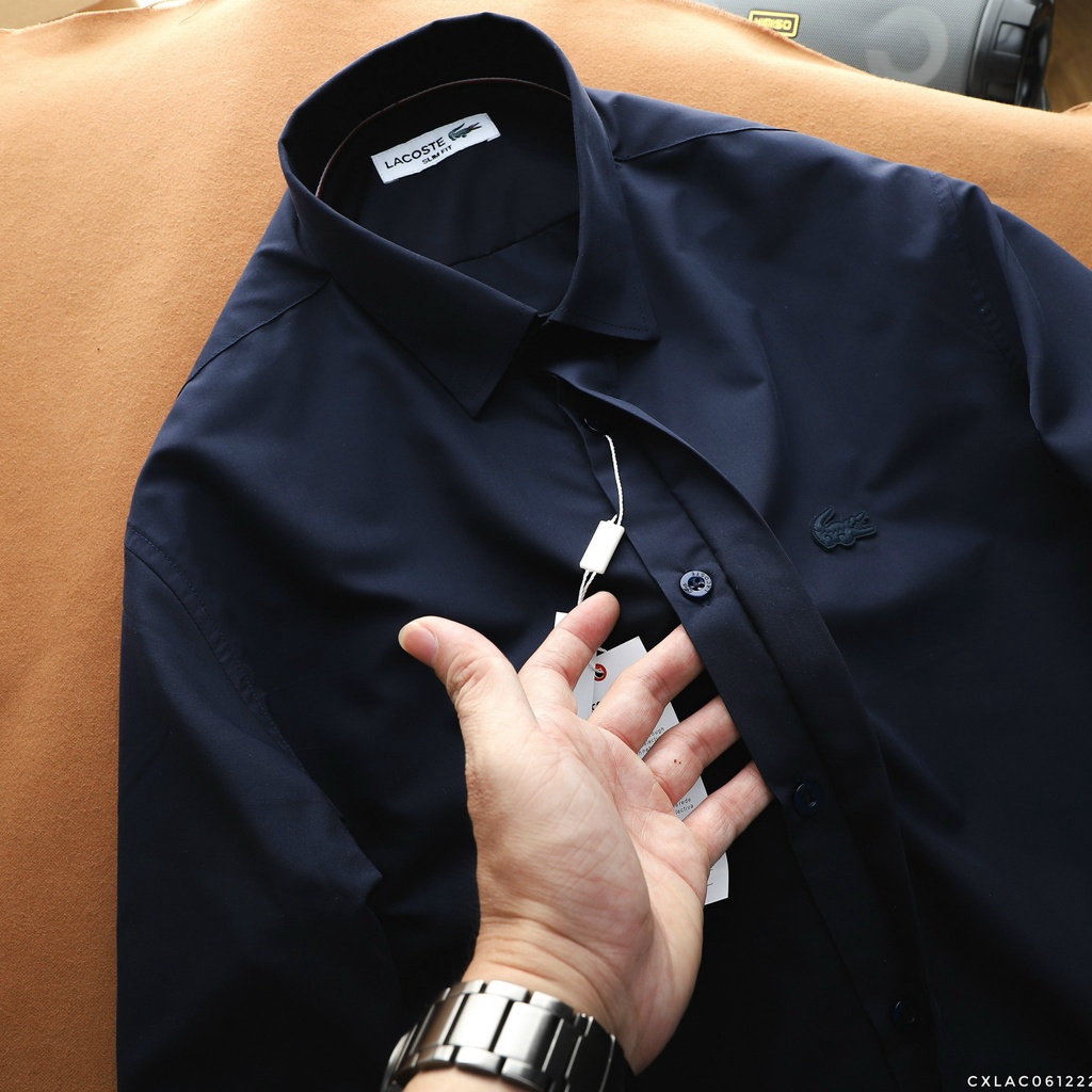 Áo sơ mi nam tay dài  kiểu giấu nút, chất vải modal chính phẩm, mịn mát 61222