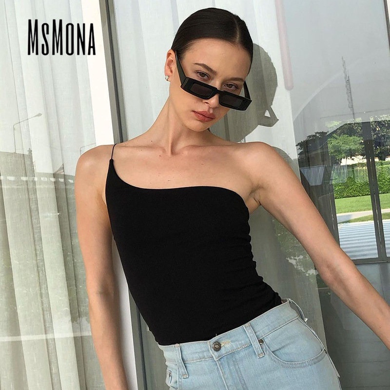 MsMona Áo Hai Dây Dáng Ôm Màu Trơn Thời Trang 2023 Quyến Rũ Cho Nữ