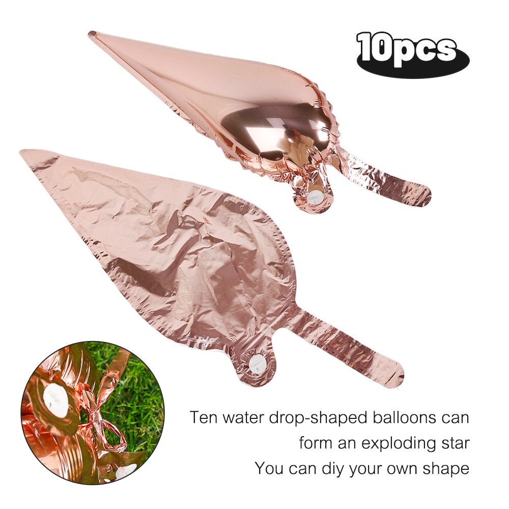 Set 10 Bong Bóng Nhôm Hình Nón Giọt Nước Màu Sáng Dùng Để Trang Trí Tiệc Sinh Nhật / Đám Cưới DIY