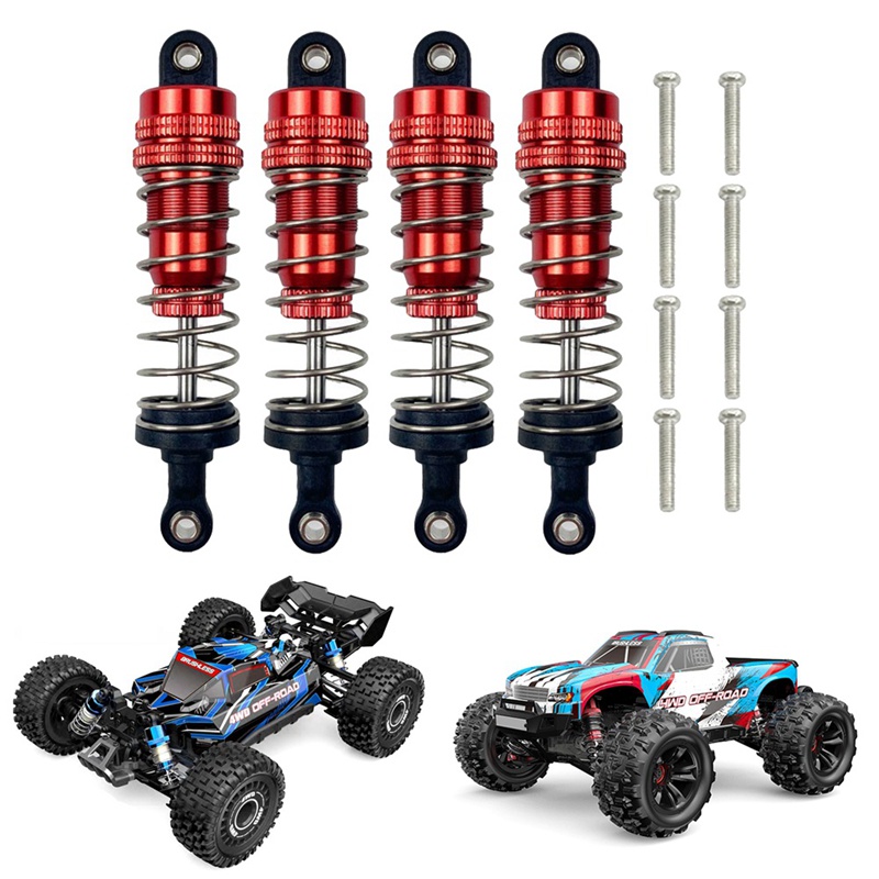 Set 4 Phuộc Giảm Xóc Trước Và Sau Bằng Kim Loại Cho Xe Hơi Điều Khiển Từ Xa MJX H16 16207 16208 16209 16210 1 / 16 1