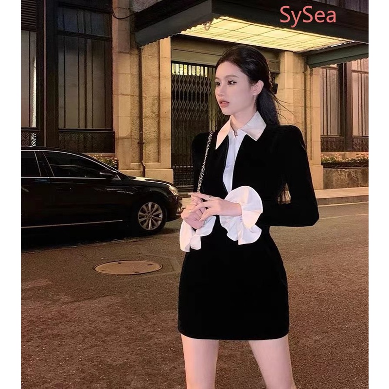 Đầm Nhung Dài Tay Ôm Dáng Gợi Cảm Theo Phong Cách One Piece Dành Cho Nữ