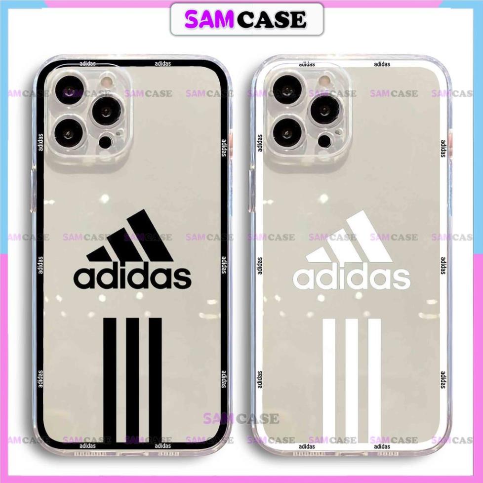 Ốp lưng iphone adidas cạnh vuông chống sốc silicon trong suốt bảo vệ camera ip 6/6s/7/8/X/XS/11/12/13/14 Pro Plus Max