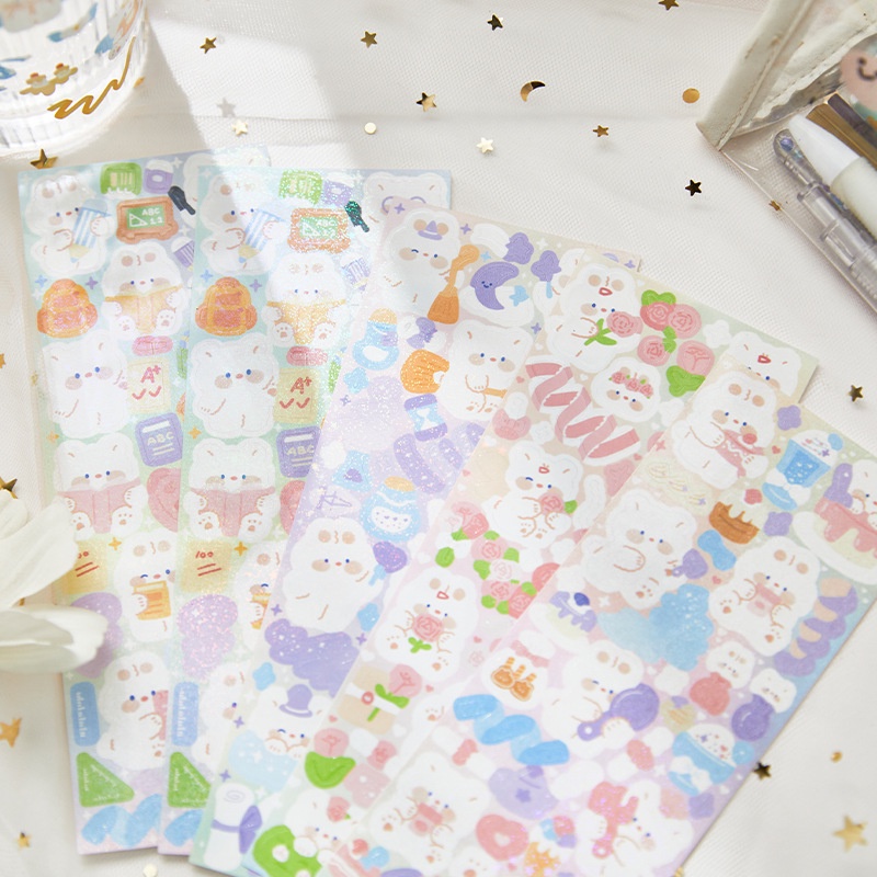 Miếng Dán PVC Mềm Trang Trí Thiệp Phong Cách Hàn Quốc 6 Kiểu Tùy Chọn