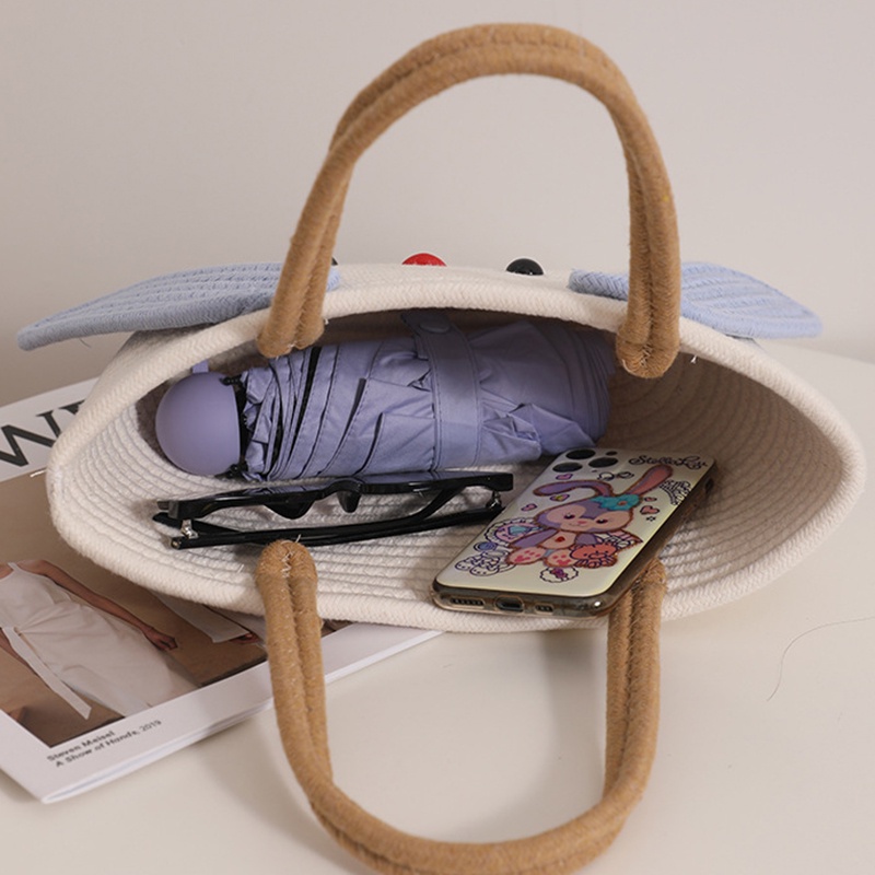 Túi Xách Vải cotton Dệt In Hình Chó cinnamon Dễ Thương Cho Nữ