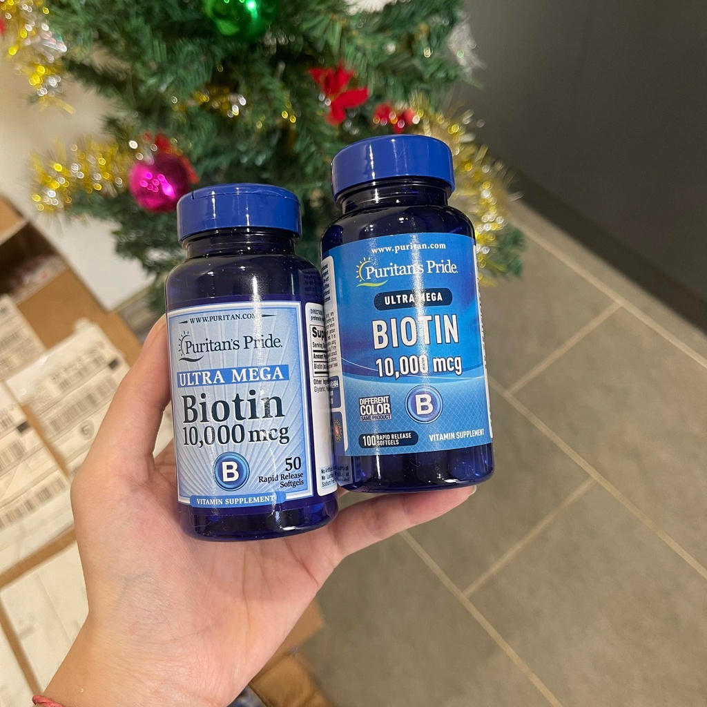(Bill US) Viên uống cho tóc Biotin 10,000mcg 50v 100v Puritan's Pride