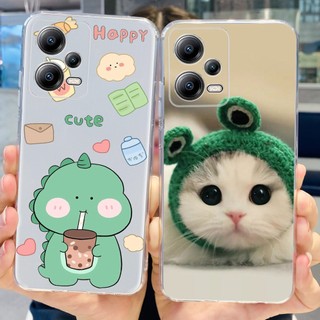 Ốp Điện Thoại Silicone TPU Mềm In Hình Khủng Long / Mèo Đáng Yêu Cho Xiaomi Poco X5 2023 PocoX5 Pro X 5 5Pro 5G