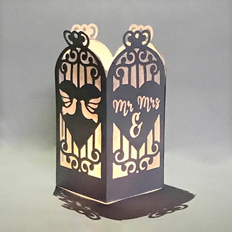 Khuôn Cắt Giấy Kim Loại Hình Lồng Đèn Cặp Đôi Xinh Xắn