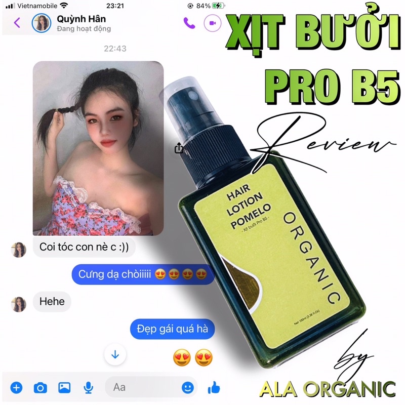Xịt Bưởi Vitamin B5 KÍCH MỌC TÓC, NHANH DÀI DÀY