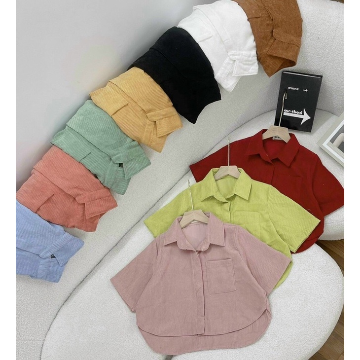 A04 - Áo sơ mi nhung tà hớt