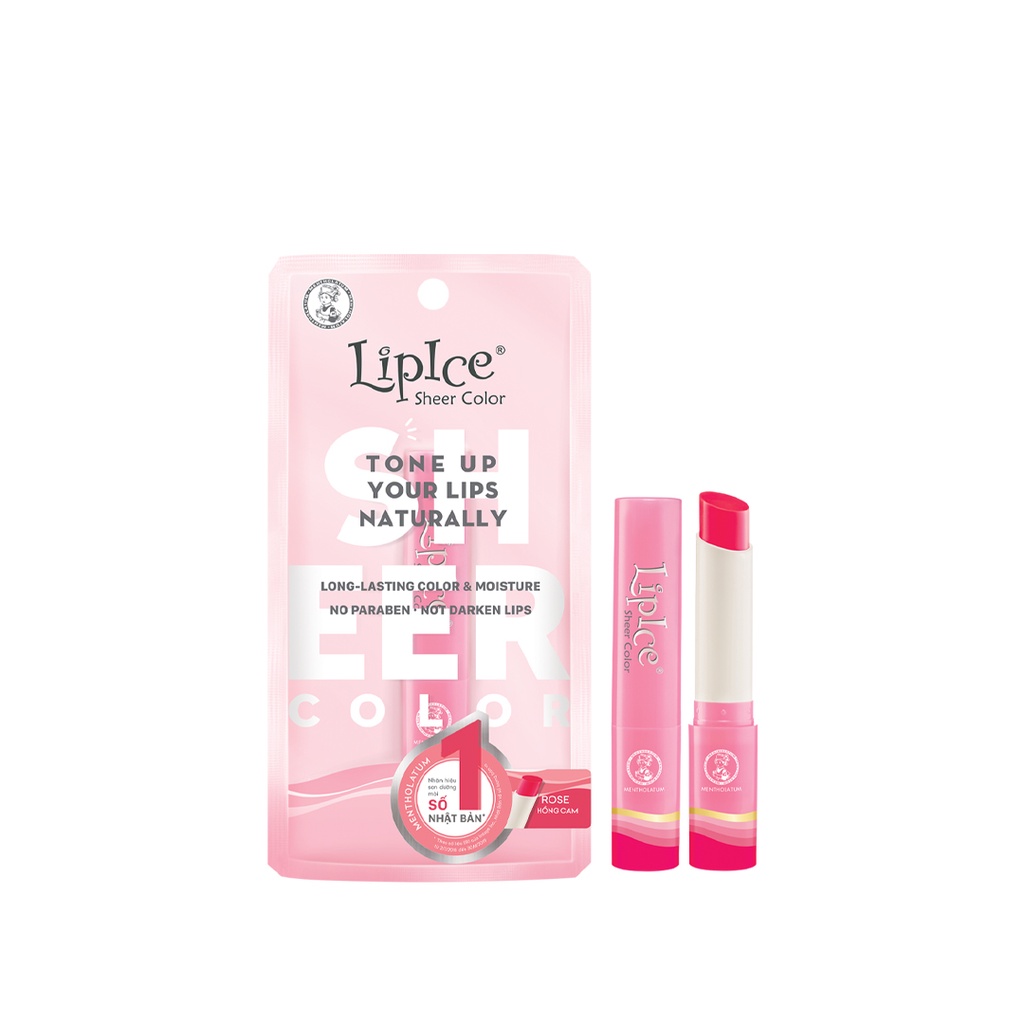 Son Dưỡng LipIce Có Màu Tự Nhiên Rose Hồng Cam 2.4g Glam Beautique