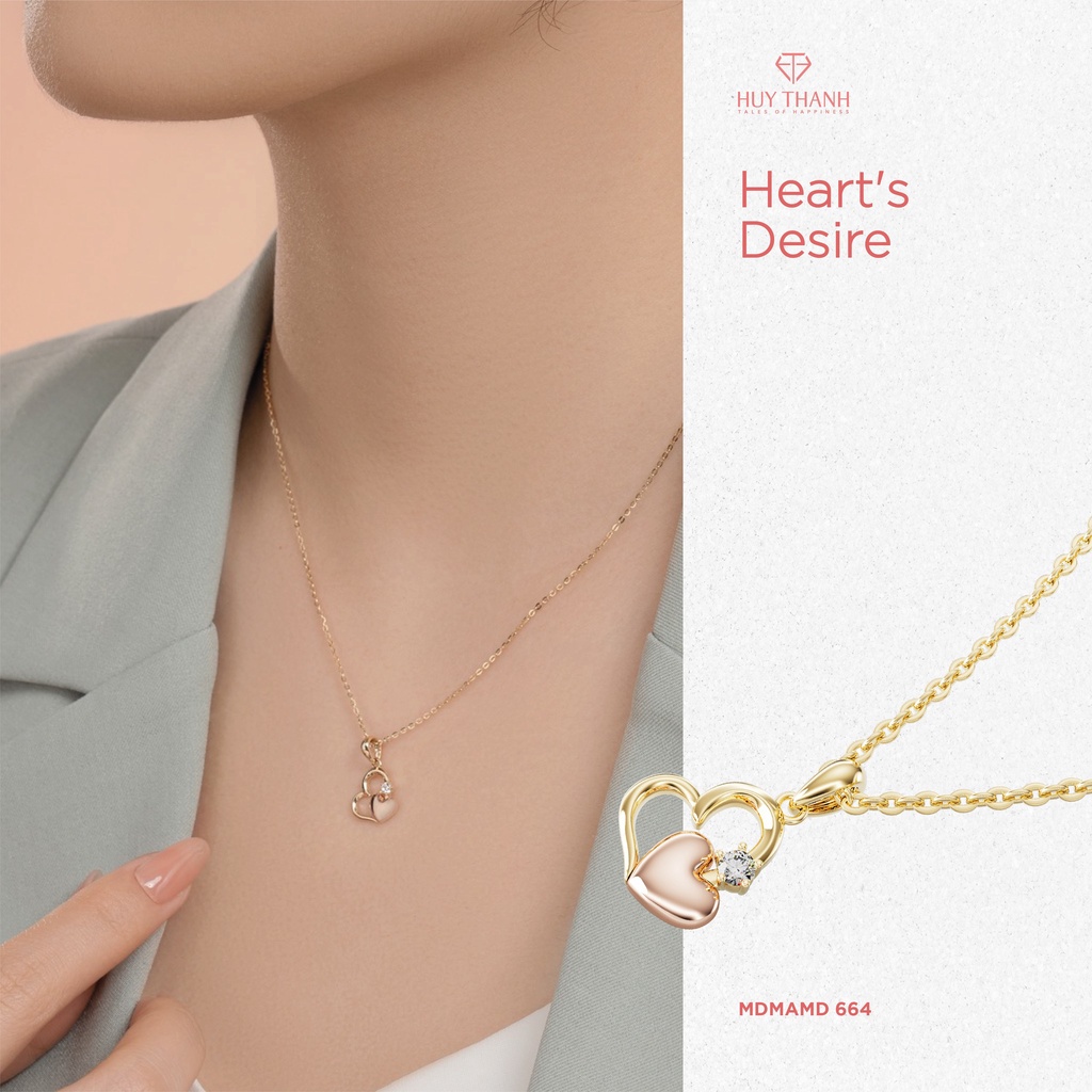 Mặt Dây Chuyền Vàng 14k Heart's Desire MDMAMD664 Huy Thanh Jewelry