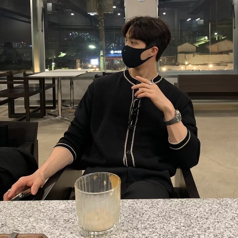 Áo sweater dệt kim nam cổ tròn thời trang nam